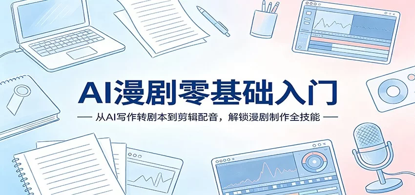 AI漫剧零基础入门：从AI写作转剧本到剪辑配音，解锁漫剧制作全技能-小二项目网