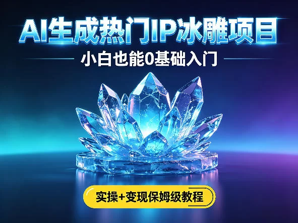 AI生成热门ip冰雕项目，小白也能0基础入门，实操+变现保姆级教程-小二项目网