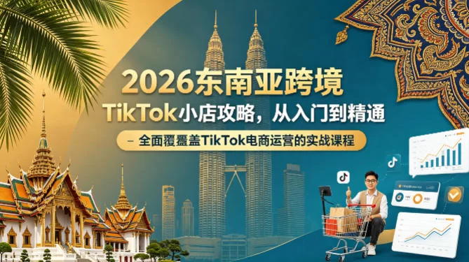 2026东南亚跨境TikTok小店攻略，从入门到精通、全面覆盖TikTok电商运营的实战课程（更新4月）-小二项目网