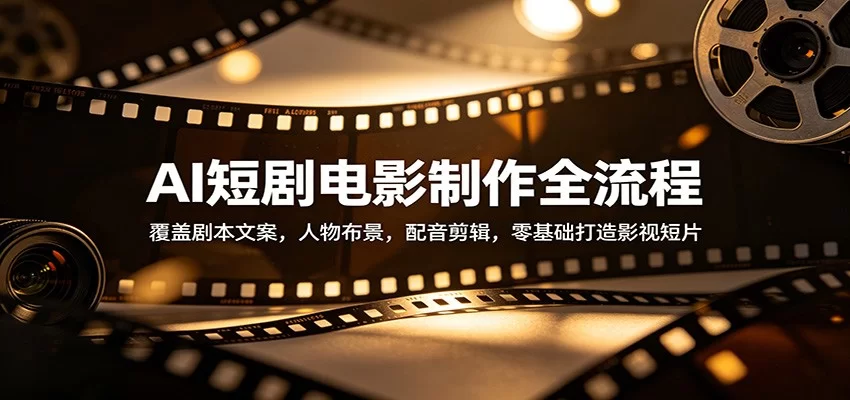 AI短剧电影制作全流程：覆盖剧本文案，人物布景，配音剪辑，零基础打造影视短片-小二项目网