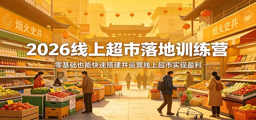 2026线上超市落地训练营，零基础也能快速搭建并运营线上超市实现盈利-小二项目网