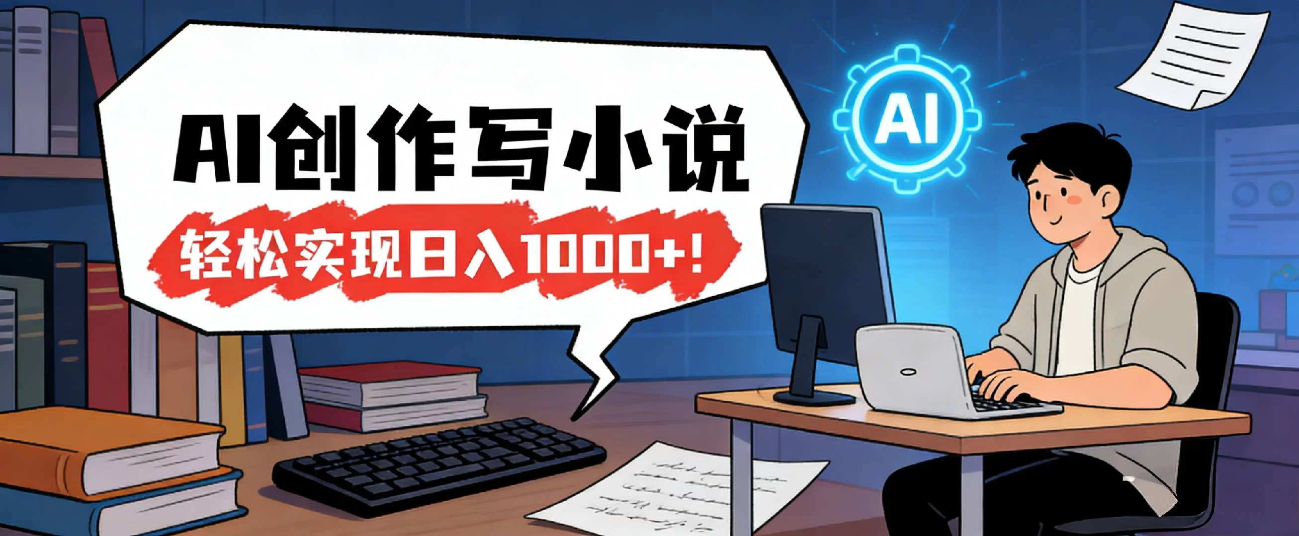26年最新风口项目，AI工具创作写小说，轻松实现日入1000+-小二项目网