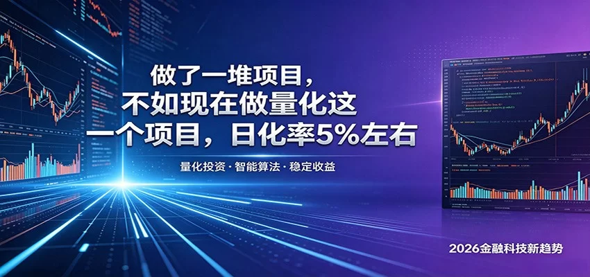 做了一堆项目,不如现在做量化这一个项目,模式简单,收益可控-小二项目网