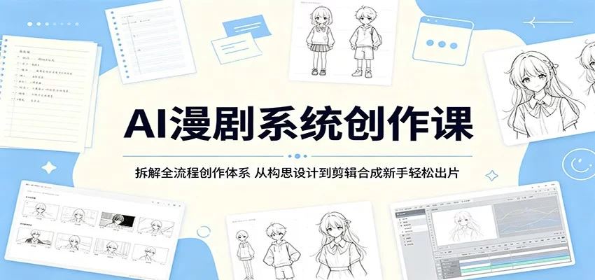 AI漫剧系统创作课：拆解全流程创作体系，从构思设计到剪辑合成新手轻松出片-小二项目网