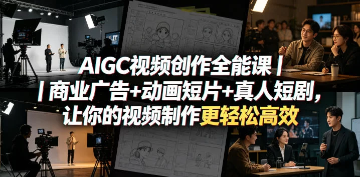 AIGC视频创作全能课｜商业广告+动画短片+真人短剧，让你的视频制作更轻松高效-小二项目网