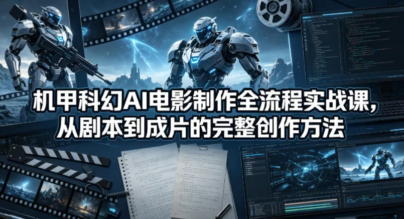 机甲科幻AI电影制作全流程实战课，从剧本到成片的完整创作方法-小二项目网