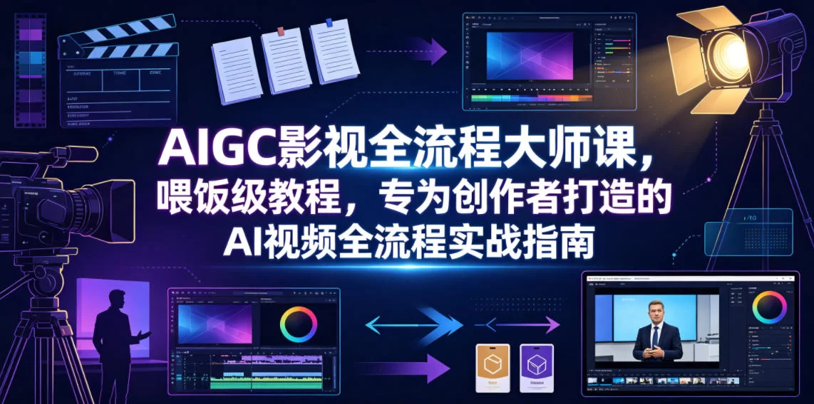 AIGC影视全流程大师课，喂饭级教程，专为创作者打造的AI视频全流程实战指南-小二项目网