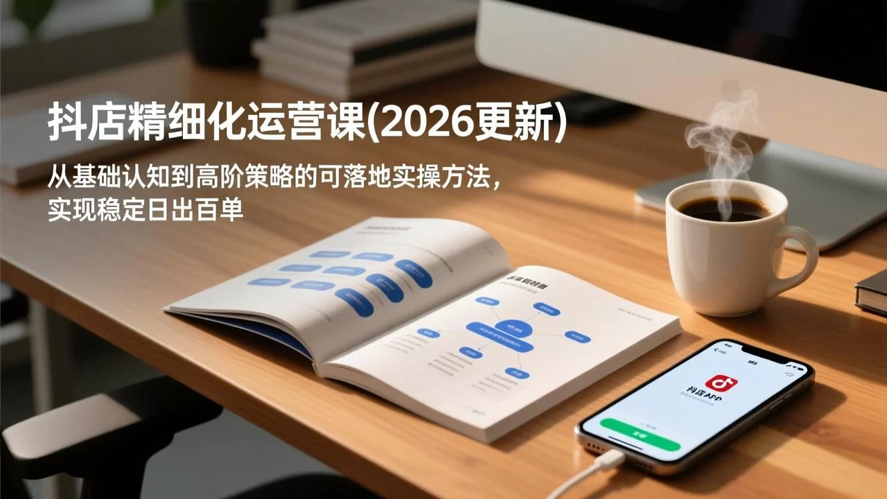 （18842期）抖店精细化运营课(更新6月)，从基础认知到高阶策略的可落地实操方法，实现稳定日出百单-小二项目网
