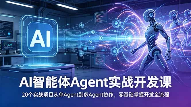 （18983期）AI智能体Agent实战开发课：20个实战项目从单Agent到多Agent协作，零基础掌握开发全流程-小二项目网