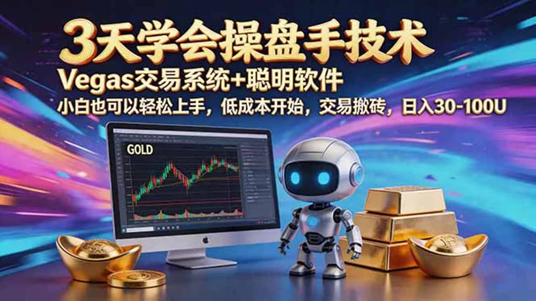 （19005期）三天学会操盘手技术，vegas技术+聪明软件，小白也可以轻松上手，日入500+-小二项目网