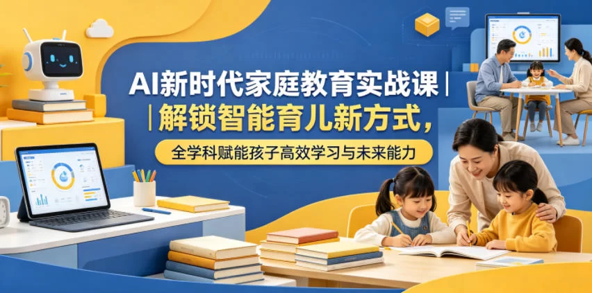 AI新时代家庭教育实战课｜解锁智能育儿新方式，全学科赋能孩子高效学习与未来能力-小二项目网