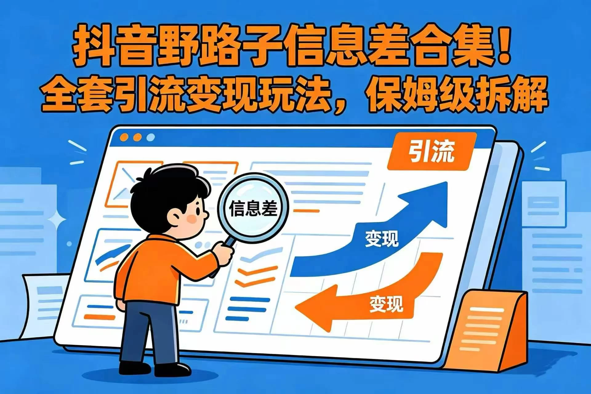 抖音野路子信息差合集！全套引流变现玩法，保姆级拆解-小二项目网