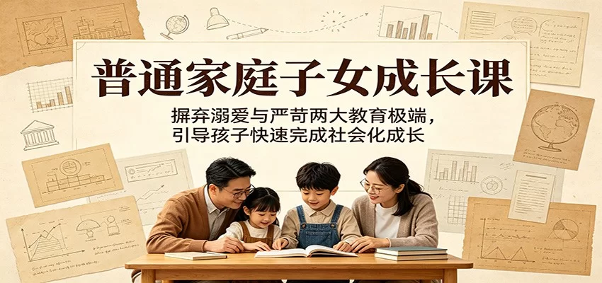 普通家庭子女成长课：摒弃溺爱与严苛两大教育极端，引导孩子快速完成社会化成长-小二项目网