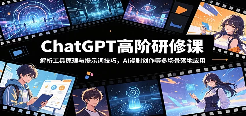 ChatGPT高阶研修课：解析工具原理与提示词技巧，AI漫剧创作等多场景落地应用-小二项目网