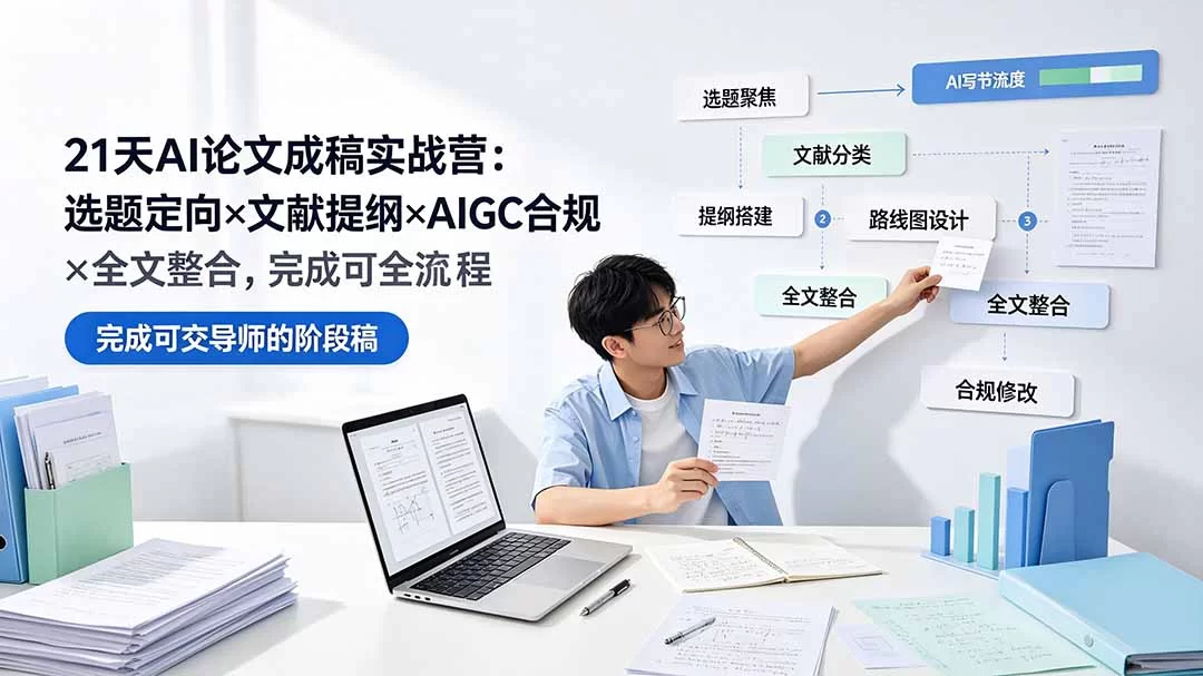 （19334期）21天AI论文成稿实战营：选题定向×文献提纲×AIGC合规×全文整合，完成可交导师的阶段稿-小二项目网