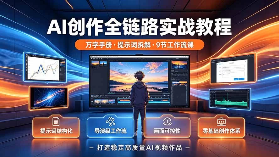 （19247期）AI创作全链路实战教程｜万字手册·提示词拆解·9节工作流课，打造稳定高质量AI视频作品-小二项目网