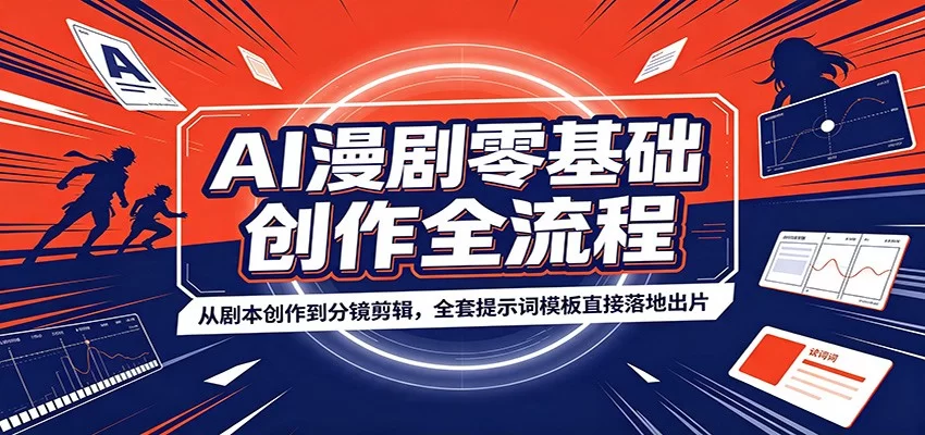 AI漫剧零基础创作全流程：从剧本创作到分镜剪辑，全套提示词模板直接落地出片-小二项目网