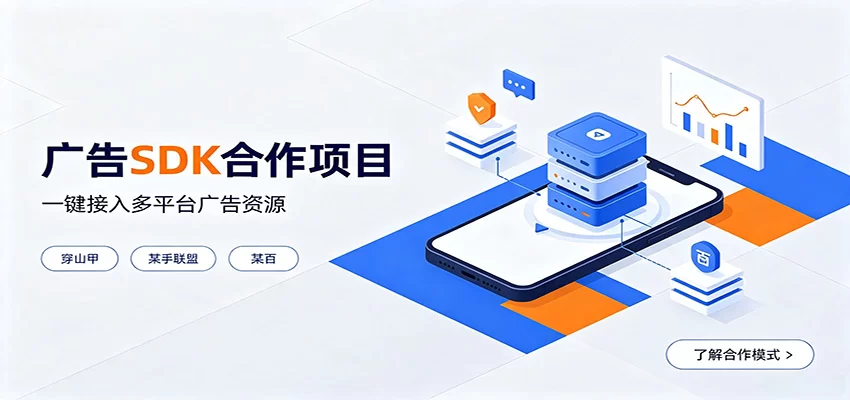 对接穿山甲、某手联盟、某百等平台的广告。SDK模式,一台设备日收益200+-小二项目网
