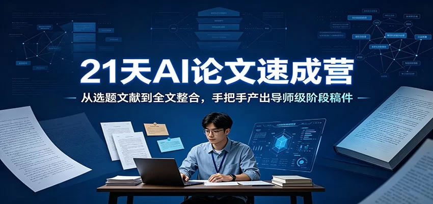 21天AI论文速成营：从选题文献到全文整合，手把手产出导师级阶段稿件-小二项目网