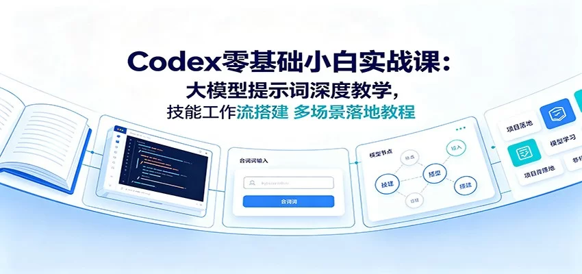 Codex零基础小白实战课：大模型提示词深度教学，技能工作流搭建多场景落地教程-小二项目网