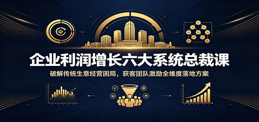 企业利润增长六大系统总裁课：破解传统生意经营困局，获客团队激励全维度落地方案-小二项目网