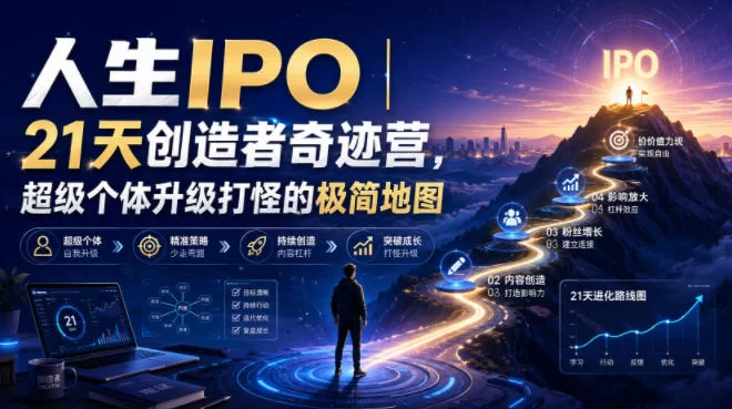 人生IPO︱21天创造者奇迹营，​超级个体升级打怪的极简地图-小二项目网