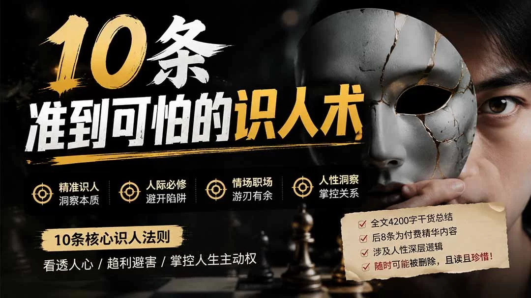 （19751期）付费文章：分享10条准到可怕的识人术术，希望能帮到大家。-小二项目网