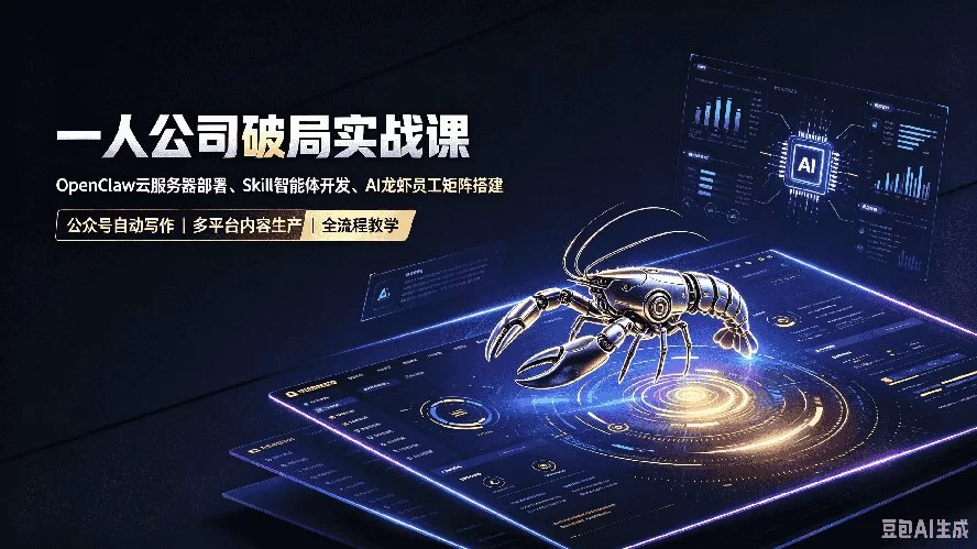 （19995期）一人公司破局实战课｜OpenClaw云服务器部署、Skill智能体开发、AI龙虾员工矩阵搭建，公众号自动写作与多平台内容...-小二项目网