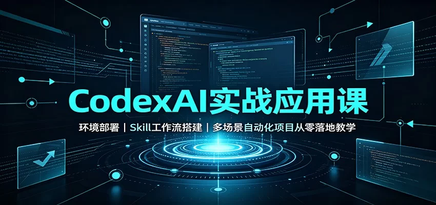 CodexAI实战应用课：环境部署Skill工作流搭建，多场景自动化项目从零落地教学-小二项目网
