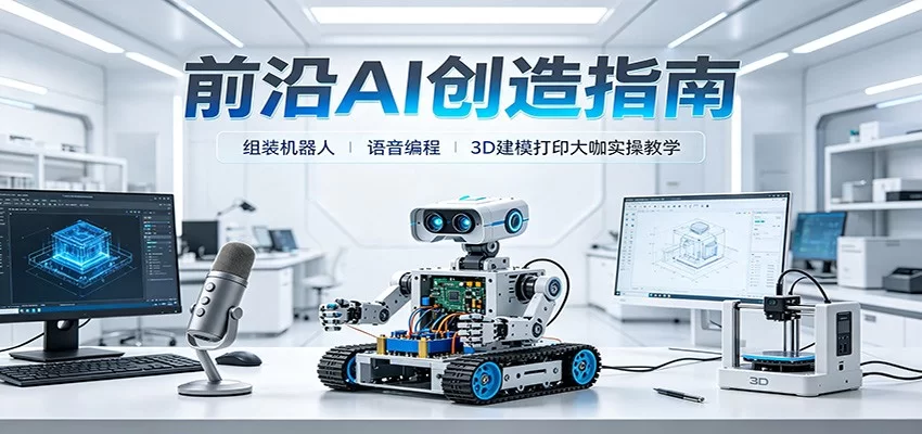 前沿AI创造指南：组装机器人、语音编程、3D建模打印大咖实操教学-小二项目网