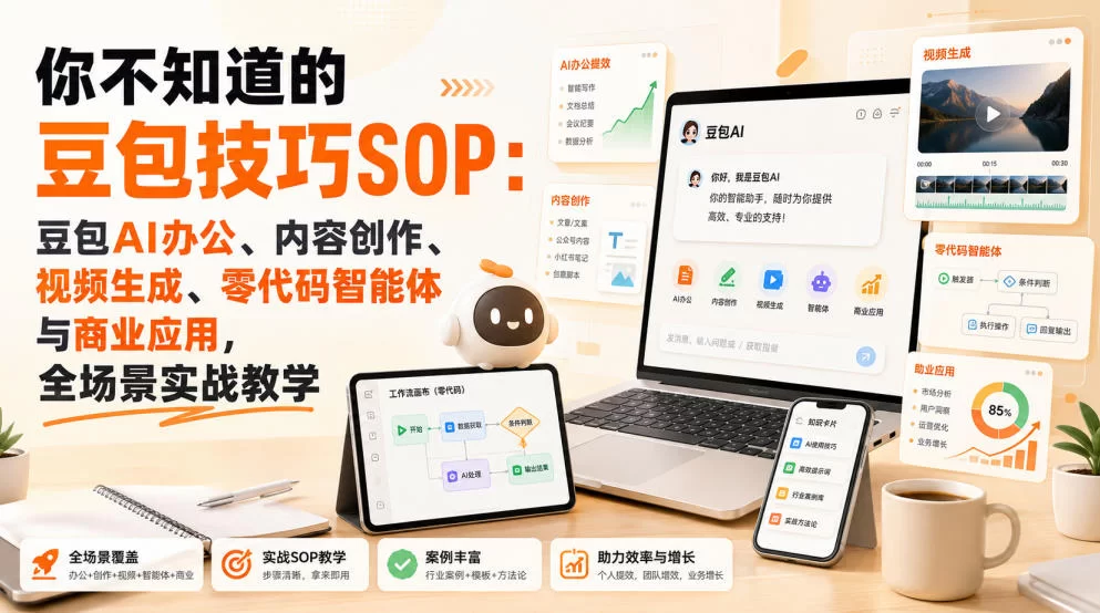 你不知道的豆包技巧SOP：豆包AI办公、内容创作、视频生成、零代码智能体与商业应用，全场景实战教学-小二项目网