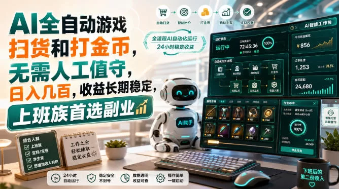 AI全自动游戏扫货和打金币，日入几百，无需人工值守！-小二项目网