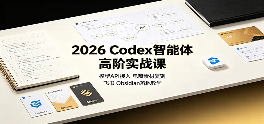 2026 Codex智能体高阶实战课：模型API接入，电商素材复刻，飞书Obsidian落地教学-小二项目网