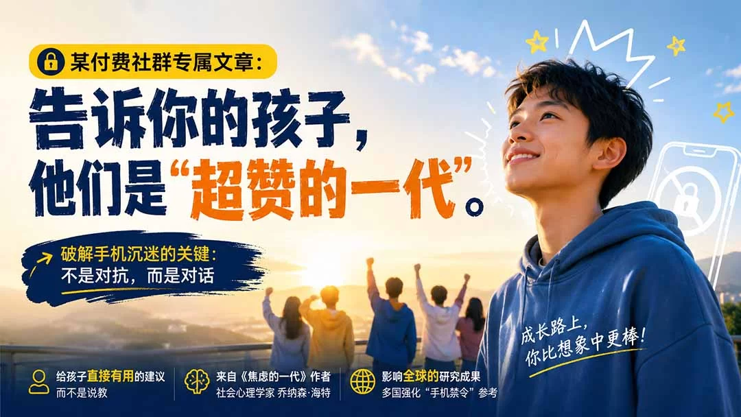 （20222期）某付费社群专属文章：告诉你的孩子，他们是“超赞的一代”。-小二项目网