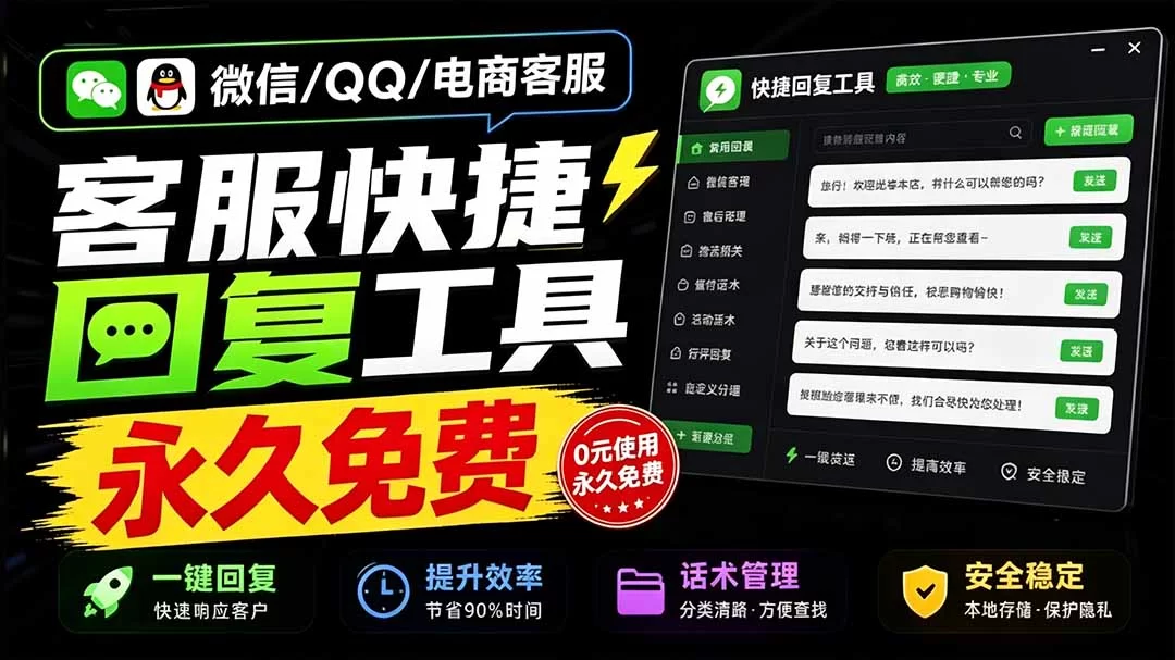 （20420期）微信/QQ/电商客服快捷回复工具，支持多平台话术库与一键发送，永久免费，使用简单！易歪歪-小二项目网