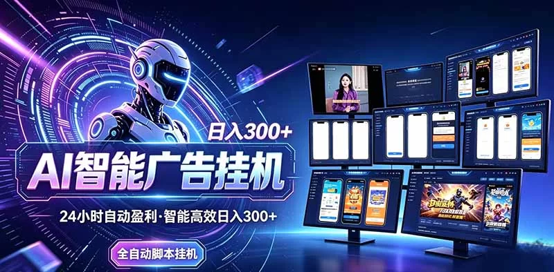 （20494期）Ai智能广告挂机 别再瞎折腾了！这个全自动挂机项目，新手当天见钱，告别频繁换项目的烦恼-小二项目网