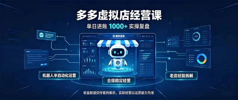 （20616期）单日进账1000+的多多虚拟店，合规稳定的老牌项目，机器人半自动化运营-小二项目网