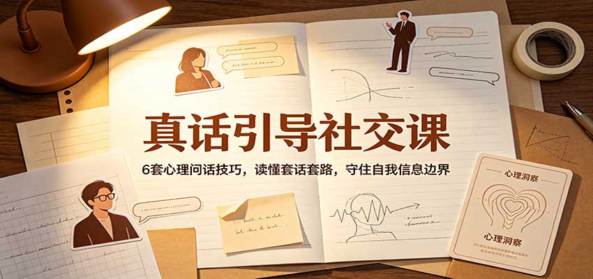 真话引导社交课：6套心理问话技巧，读懂套话套路，守住自我信息边界-小二项目网