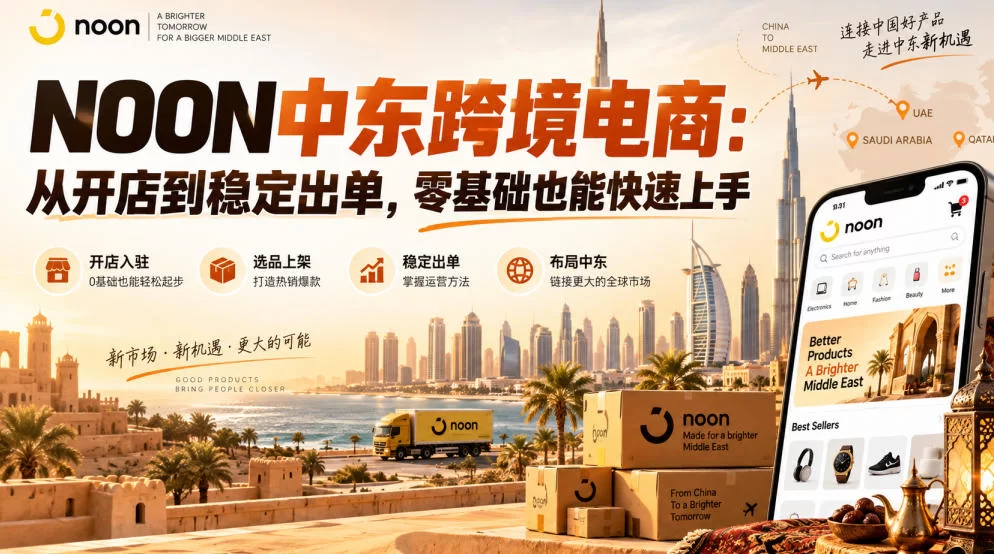 NOON中东跨境电商：从开店到稳定出单，零基础也能快速上手（更新2026）-小二项目网