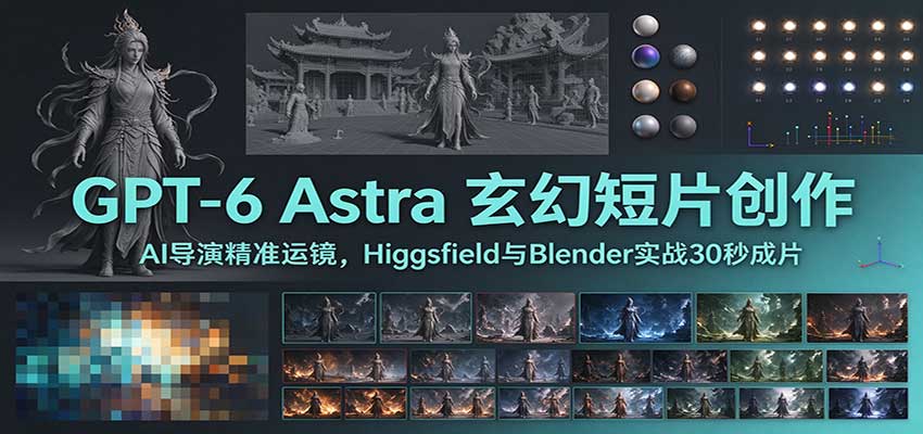 GPT-6 Astra 玄幻短片创作：AI导演精准运镜，Higgsfield与Blender实战30秒成片-小二项目网