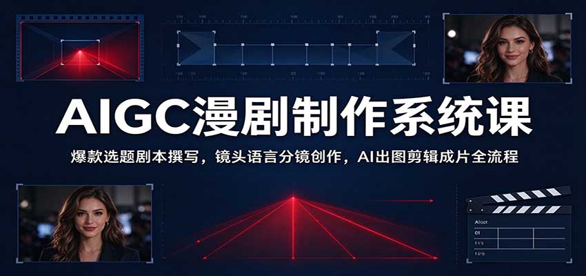 AIGC漫剧制作系统课：爆款选题剧本撰写，镜头语言分镜创作，AI出图剪辑成片全流程-小二项目网