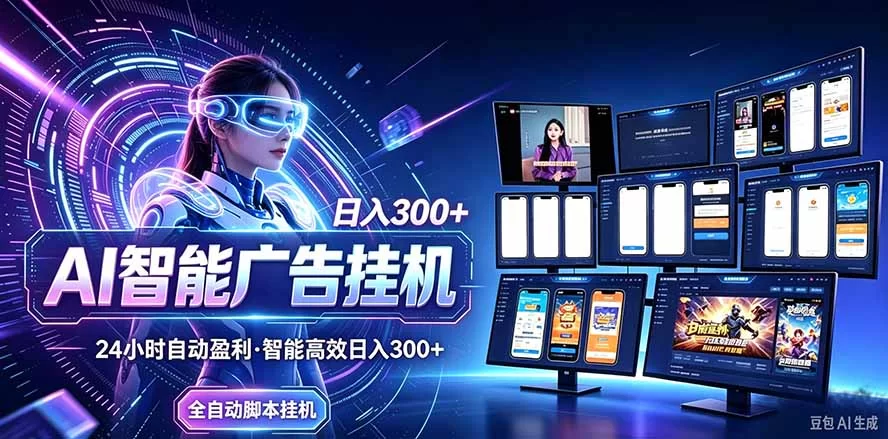 （20964期）24小时AI广告挂机｜在家就能做的被动副业-小二项目网