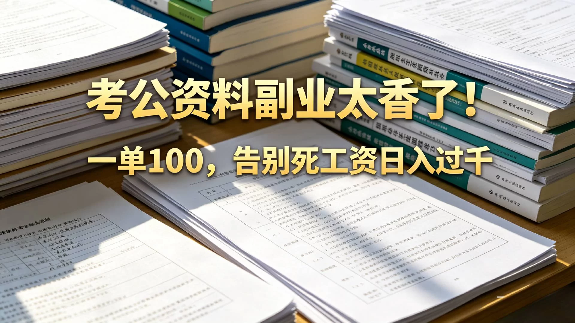 告别死工资，考公资料副业太香了！小红书1单100-小二项目网