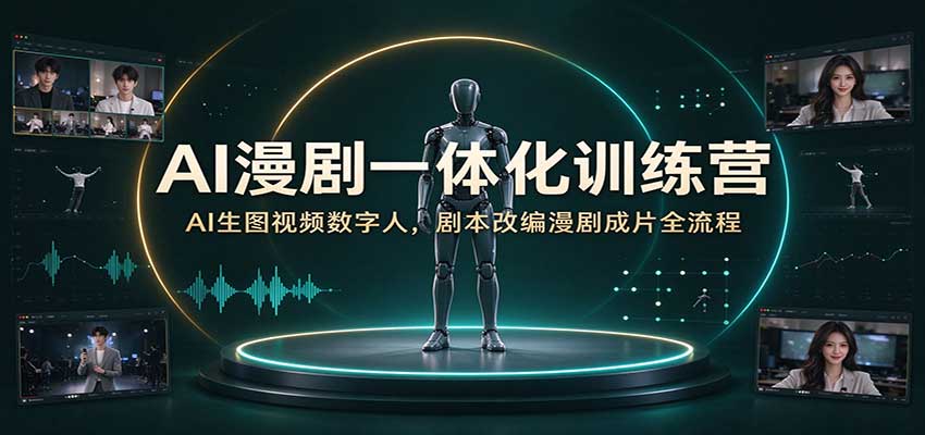 AI漫剧一体化训练营：AI生图视频数字人，剧本改编漫剧成片全流程-小二项目网