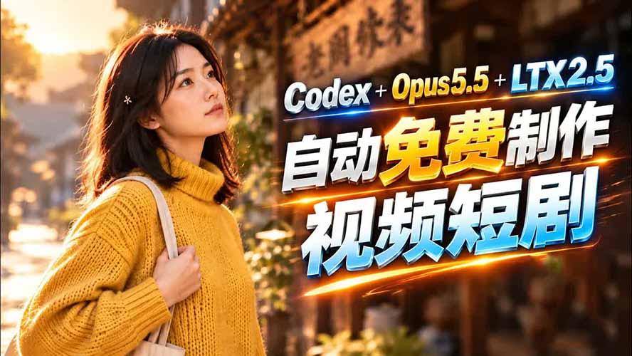 （21266期）Codex 出图 + 免费 LTX-2.5 生成视频，Claude Opus 5.5 全自动剪出 1 分钟情感短剧《停了的表》-小二项目网