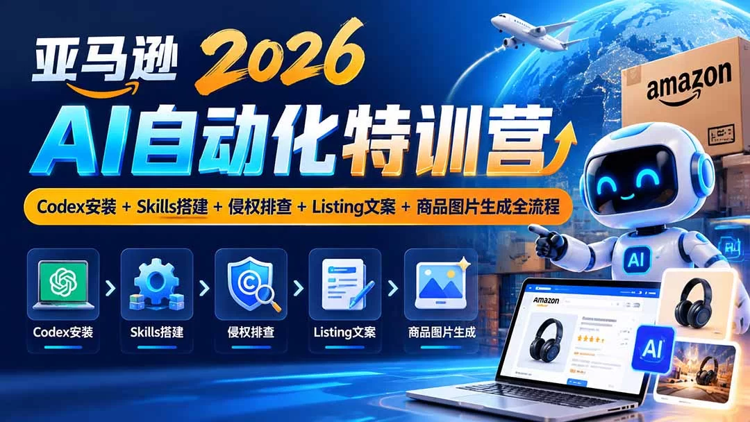 （20746期）亚马逊2026AI自动化-10月特训营：Codex安装+Skills搭建+侵权排查+Listing文案+商品图片生成全流程-小二项目网