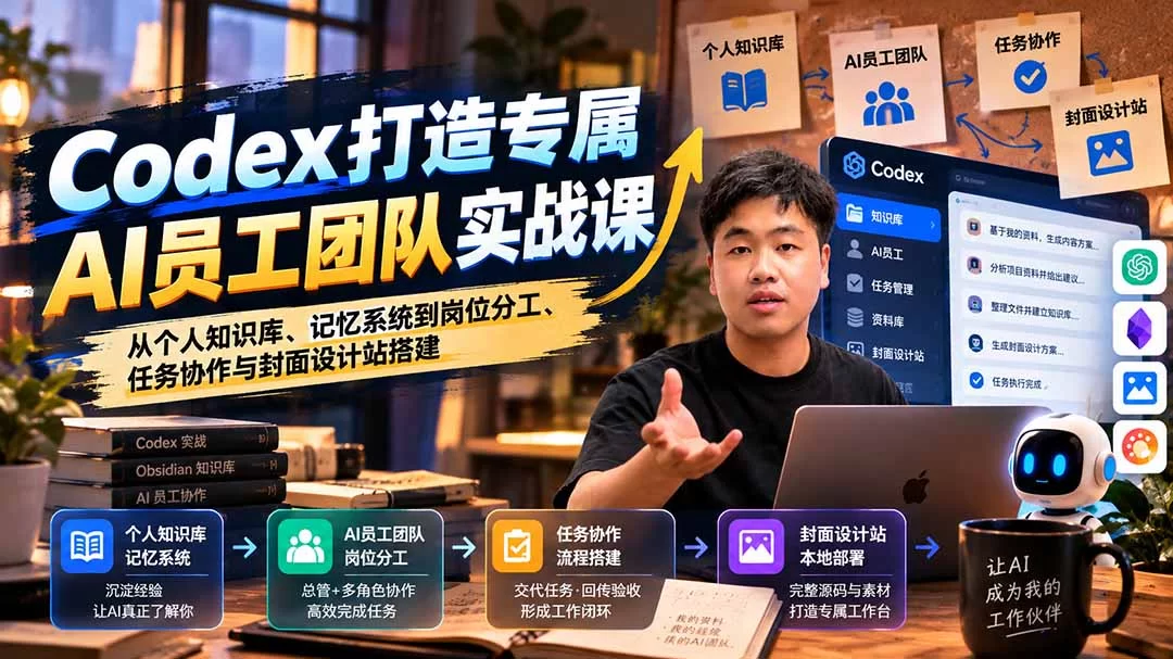 （20916期）【无水印】Codex打造专属AI员工团队实战课：从个人知识库、记忆系统到岗位分工、任务协作与封面设计站搭建-小二项目网