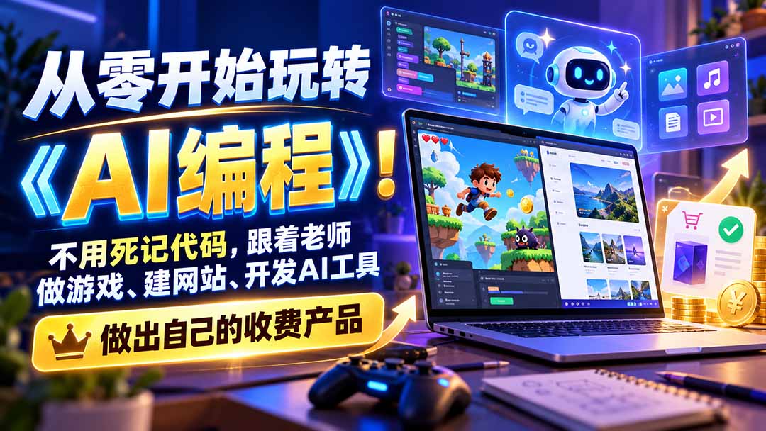 （21210期）从零开始玩转《AI编程》！不用死记代码，跟着老师做游戏、建网站、开发AI工具，最后完成自己的收费产品-小二项目网