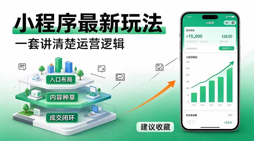 （20876期）微信小程序最新玩法   四种收益来源，单日收入400+-小二项目网