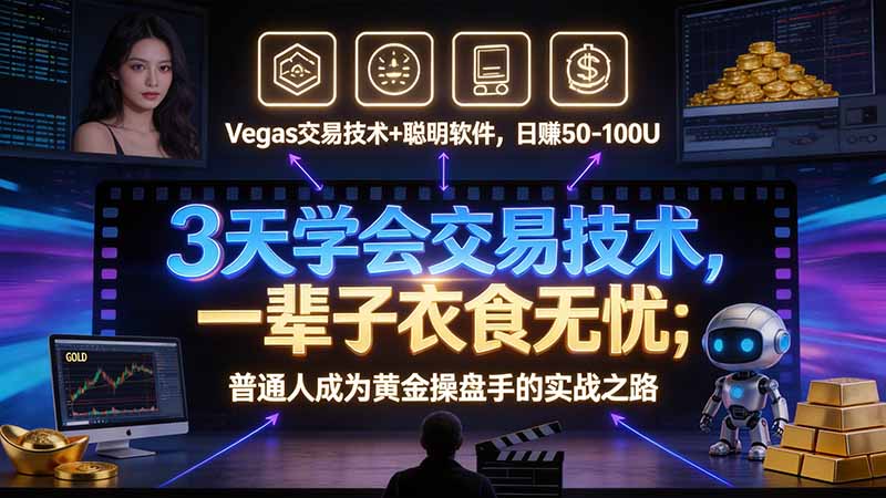 （21214期）3 天学会 顺势而为交易系统，趋势看得懂、下单有依据：软件自动帮你盯盘，新手也能稳定复利-小二项目网